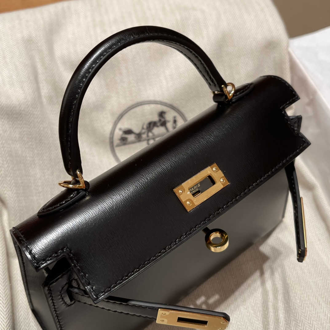 에르메스 미니 켈리백 블랙 금장